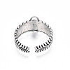 Halloween Skull Alloy Open Cuff Ring for Men Women RJEW-T009-43AS-2