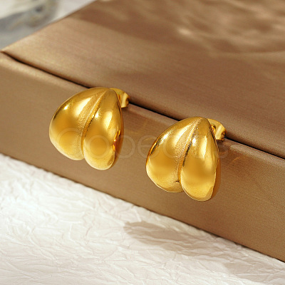 Stylish Stainless Steel Heart Stud Earrings for Women Daily Wear PG7148-1