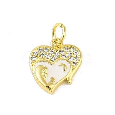 Brass Micro Pave Clear Cubic Zirconia Pendants KK-E111-46G-03-1