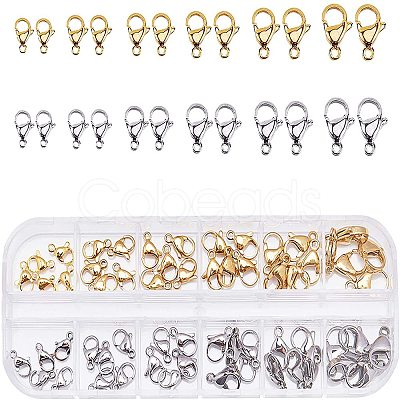 304 Stainless Steel Lobster Claw Clasps Sets STAS-PH0012-01M-1