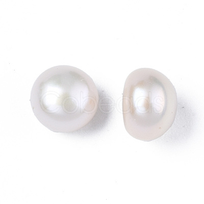 Half Drilled Natural Cultured Freshwater Pearl Beads PEAR-N020-02A-1