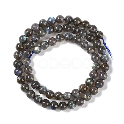 Grade AA Natural Gemstone Labradorite Round Beads Strands G-E251-33-6mm-01-1