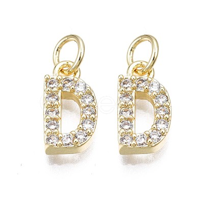 Brass Micro Pave Clear Cubic Zirconia Charms KK-N241-001-NR-1