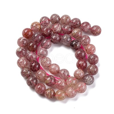 Natural Strawberry Quartz Beads Strands G-J373-16-8mm-01-1