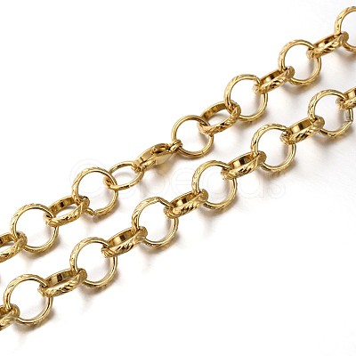 304 Stainless Steel Rolo Chains Necklaces NJEW-O051-02G-1