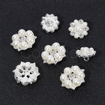 Gorgecraft 12Pcs 2 Style Alloy Rhinestone Shank Buttons RB-GF0001-05-1