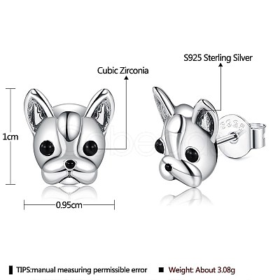 Anti-Tarnish Rhodium Plated 925 Sterling Silver Stud Earrings STER-BB72117-1