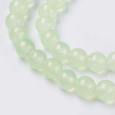 Natural White Jade Beads Strands G-G756-02-8mm-1