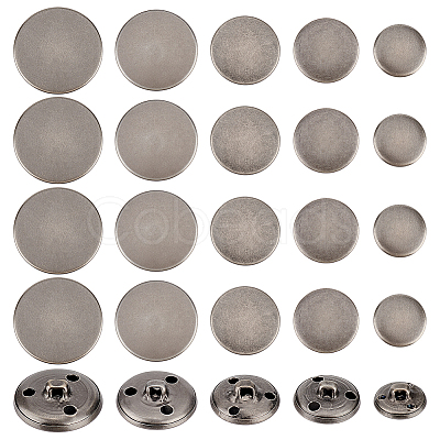 Olycraft 50Pcs 5 Styles 3-Hole Brass Buttons BUTT-OC0001-47B-1