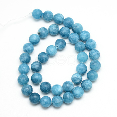 Natural White Jade Bead Strands X-G-R297-8mm-48-1