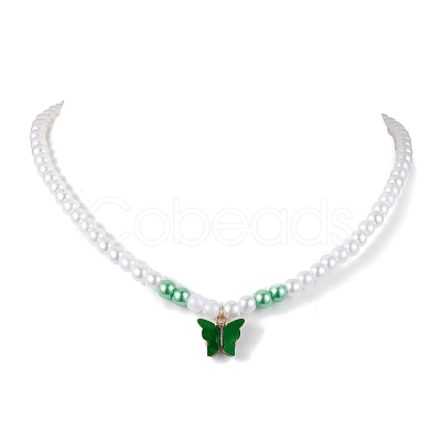 Glass Pearl Beads Necklaces NJEW-JN04726-1