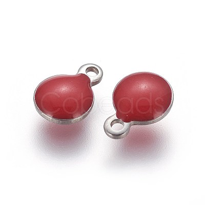 304 Stainless Steel Enamel Charms STAS-O122-D-06P-1