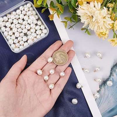 SUPERFINDINGS 90Pcs 3 Style  ABS Plastic Imitation Pearl Charms KK-FH0004-16-1