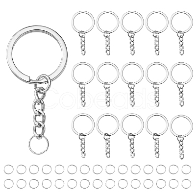 50Pcs Iron Split Key Rings IFIN-YW0003-42-1