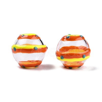 Transparent Glass Enamel Beads GLAA-G084-01C-1