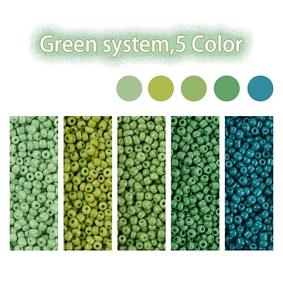 1900Pcs 5 Colors Baking Paint Glass Seed Beads SEED-YW0001-76D-1