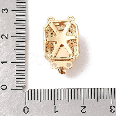 Brass Micro Pave Cubic Zirconia Box Clasps KK-B100-056G-1