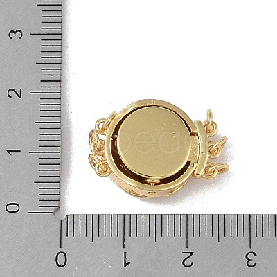 Rack Plating Brass Micro Pave Clear Cubic Zirconia Box Clasps KK-G494-01G-1