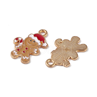 Christmas Alloy Enamel Pendants X-ENAM-M056-09KCG-1