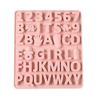 Number & Letter Cake DIY Food Grade Silicone Mold DIY-K075-09-1