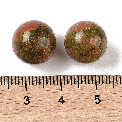 Natural Unakite No Hole Sphere Beads G-K353-04B-05-1