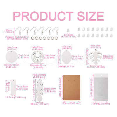 DIY Sublimation Blank Earring Making Kit DIY-SW0001-14-1