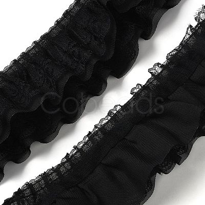 3-Layer Pleated Chiffon Flower Lace Trim OCOR-XCP0002-11B-1