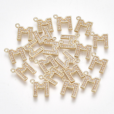 Brass Cubic Zirconia Charms KK-S348-330M-1