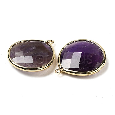 Natural Amethyst Pendants G-B009-07G-O-1