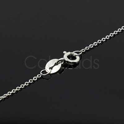 Anti-Tarnish Rhodium Plated 925 Sterling Silver Necklaces STER-M034-32B-1