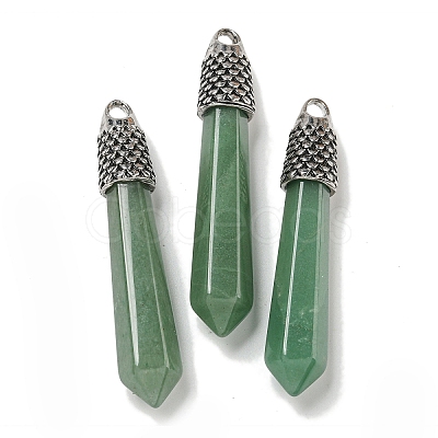 Natural Green Aventurine Pointed Big Pendants G-F766-02AS-10-1