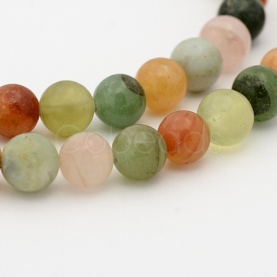 Natural Mixed Gemstone Round Bead Strands G-P070-25-6mm-1