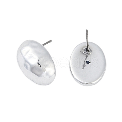 Oval CCB Plastic Stud Earrings for Women EJEW-Q382-01P-1