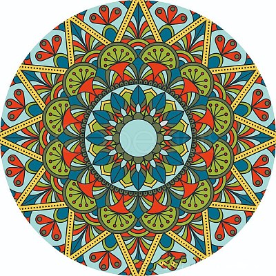 Flat Round with Mandala Pattern Ceramic Cup Coaster PW-WGE4A75-06-1