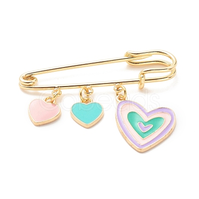 Triple Heart Charm Enamel Brooch JEWB-BR00064-1