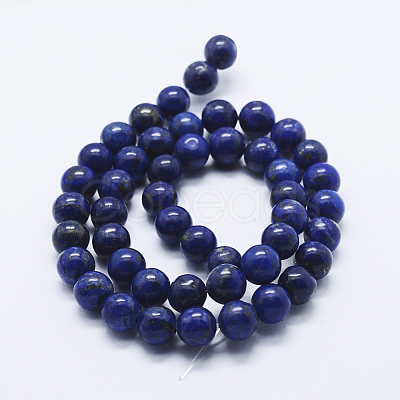 Natural Lapis Lazuli Beads Strands G-P348-01-10mm-1