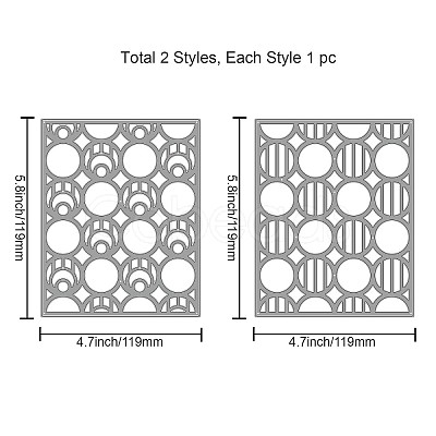 2Pcs 2 Styles Carbon Steel Cutting Dies Stencils DIY-WH0309-818-1