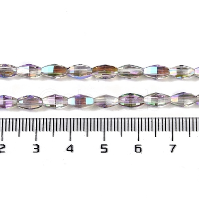 Electroplate Glass Beads Strands GLAA-Q101-03B-HP03-1