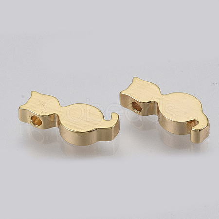 Brass Kitten Beads KK-Q669-02G-1