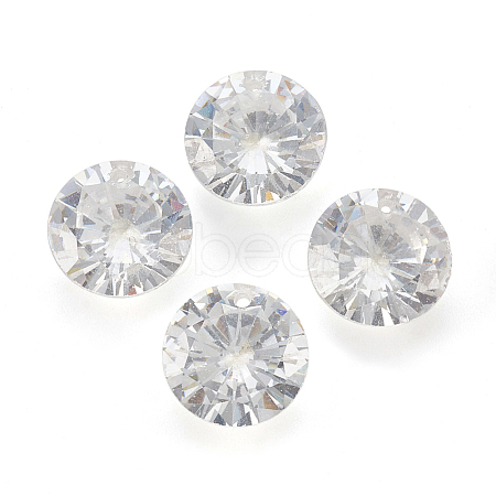 Cubic Zirconia Pointed Back Pendants ZIRC-N037-10mm-01-1