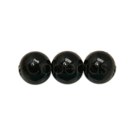 Synthetic Black Stone Beads Strands X-G-H1628-14mm-1-1