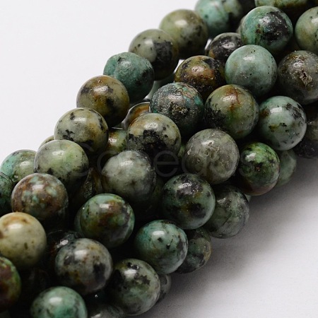 Natural African Turquoise(Jasper) Round Beads Strands G-E329-10mm-41-1