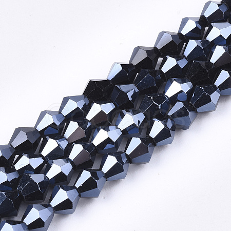 Electroplate Glass Beads Strands X-EGLA-Q118-6mm-A03-1