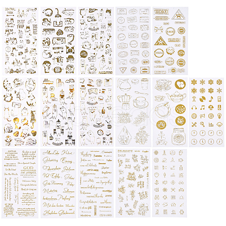 SUNNYCLUE Self Adhesive Hot Stamping Stickers Sets DIY-SC0010-54-1