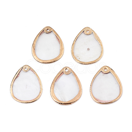 Natural Capiz Shell Pendants SSHEL-N034-129A-01-1