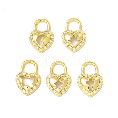 Brass Micro Pave Cubic Zirconia Pendants KK-H428-06G-1