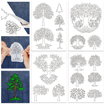4 Sheets 11.6x8.2 Inch Stick and Stitch Embroidery Patterns DIY-WH0455-075-1