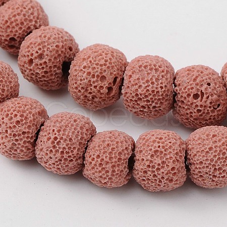 Natural Lava Rock Round Beads Strands G588-9-1
