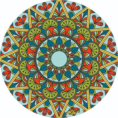 Flat Round with Mandala Pattern Ceramic Cup Coaster PW-WGE4A75-06-1