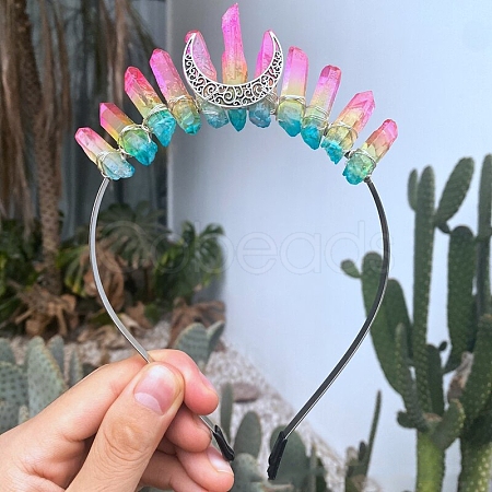 Eletroplated Quartz Crystal Hair Bands PW-WGA9730-05-1